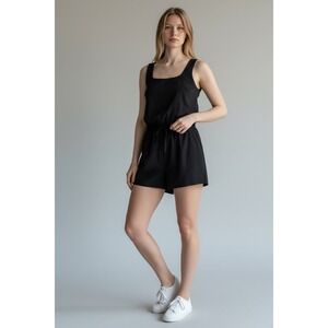Wishlist Black Athletic Drawstring Romper Medium NEW